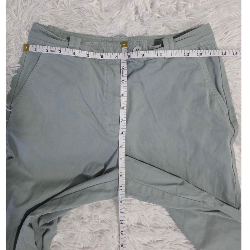 Talbots Womens Sage Green Cotton Chino Straight Leg Capri Button Hem Size 6 - Picture 3 of 6